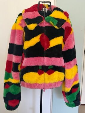 KIRIN Faux Fur Multi Print Jacket